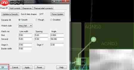 Allegro铺铜过孔避让设置