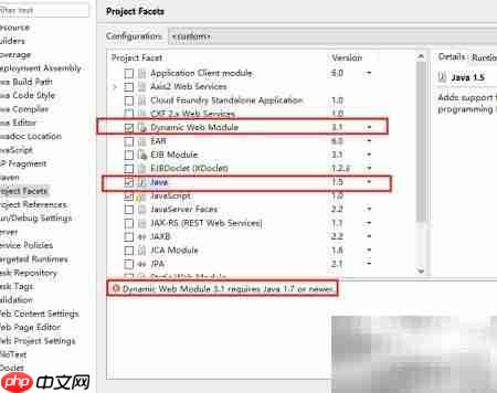 无法投影动态Web模块