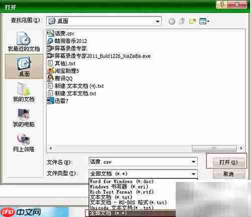 如何打开CSV文件