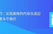 CSS技巧：实现表格列内容自适应最小宽度与不换行