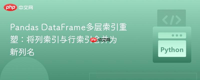 pandas dataframe多层索引重塑:将列索引与行索引合并为新列名