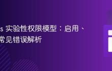 Node.js 实验性权限模型：启用、配置与常见错误解析