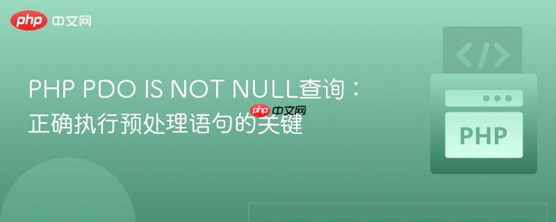PHP PDO IS NOT NULL查询:正确执行预处理语句的关键