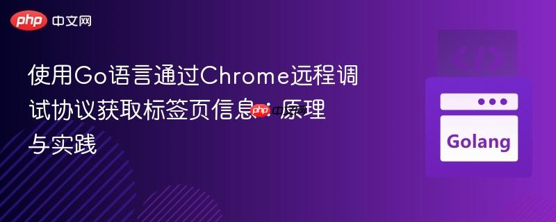 使用Go语言通过Chrome远程调试协议获取标签页信息:原理与实践