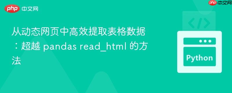从动态网页中高效提取表格数据:超越 pandas read_html 的方法