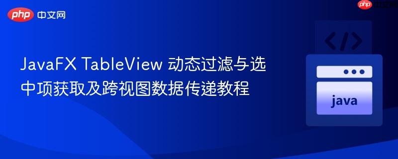 JavaFX TableView 动态过滤与选中项获取及跨视图数据传递教程