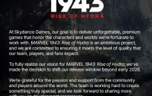 《漫威1943：九头蛇崛起》再次延期