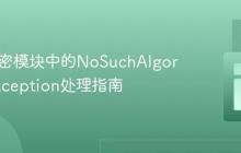 Java加密模块中的NoSuchAlgorithmException处理指南