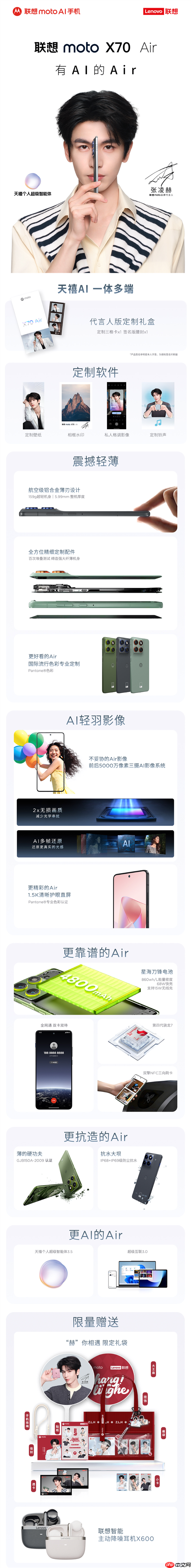 联想官微:Air别乱叫!moto X70 Air不到6mm/160g才是真Air