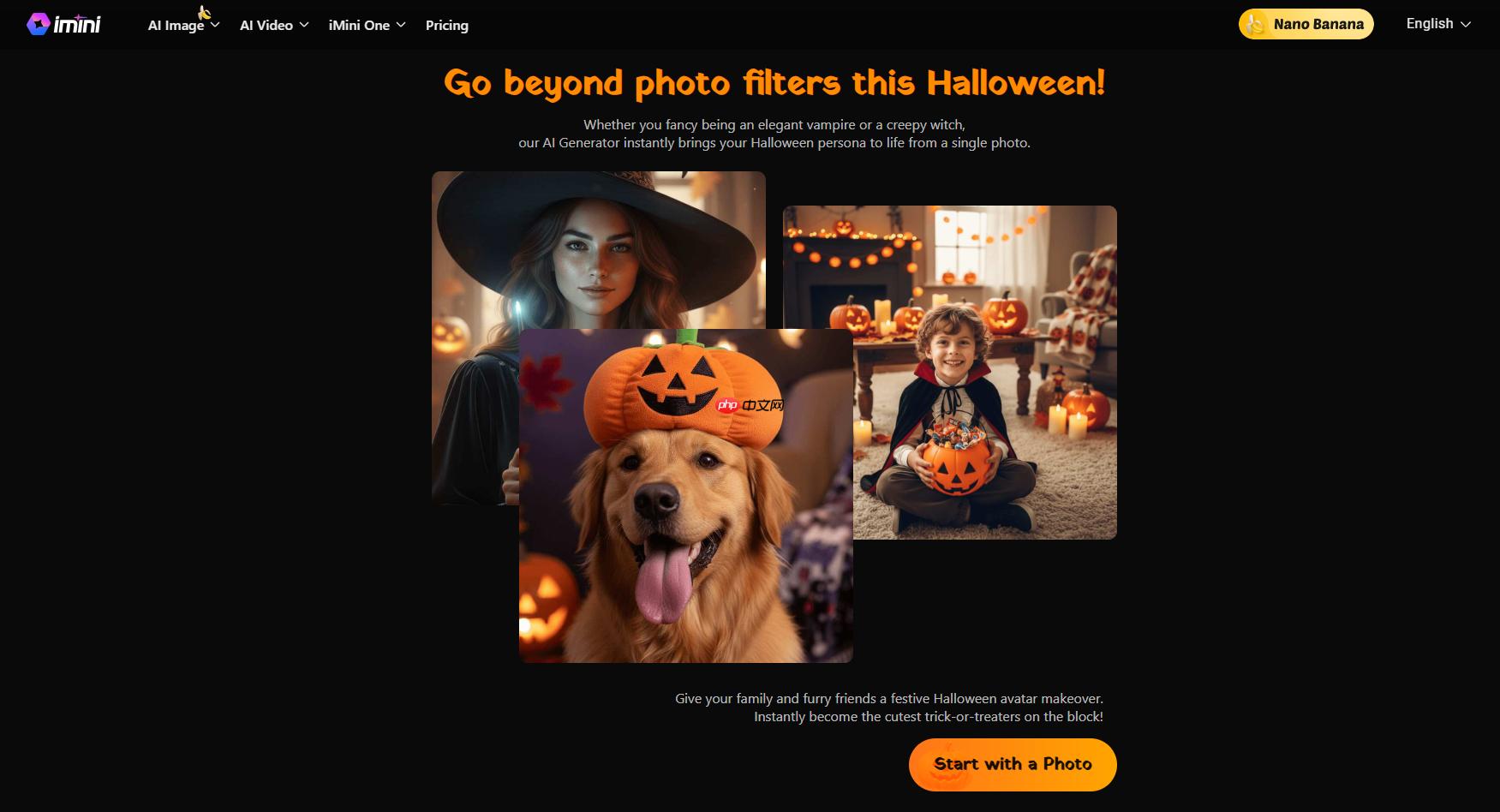 万圣节AI图片生成网站：iMini AI直接上线万圣节专题