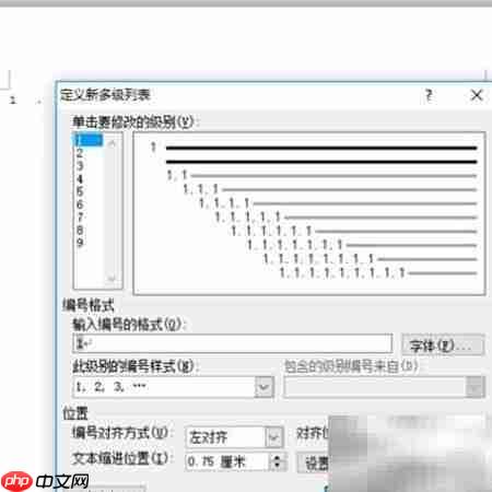 多级符号设置方法
