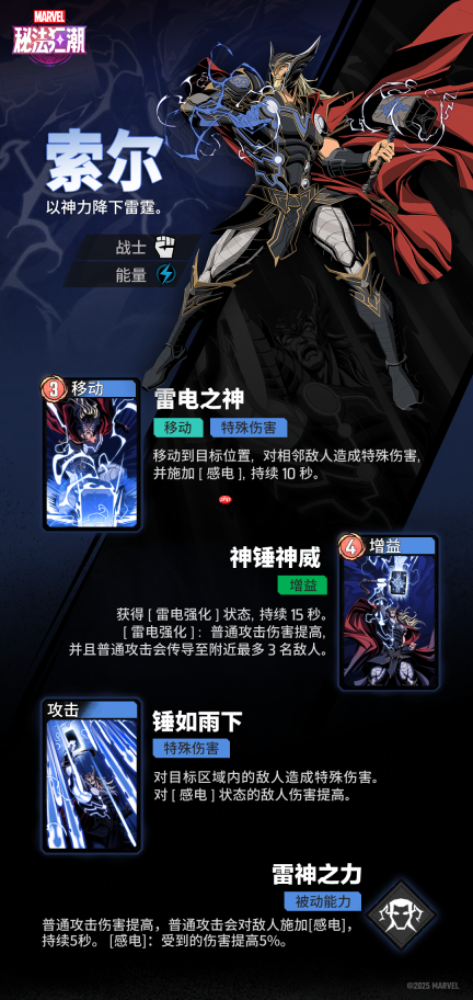 《漫威秘法狂潮》索尔技能图鉴