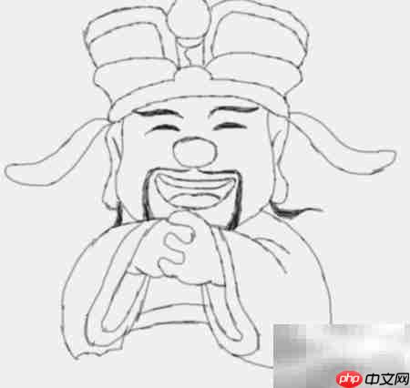 简笔画财神绘制步骤