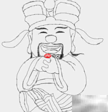简笔画财神绘制步骤