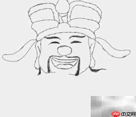 简笔画财神绘制步骤