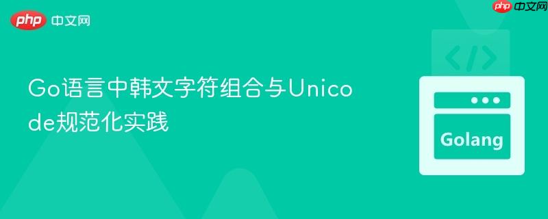 Go语言中韩文字符组合与Unicode规范化实践