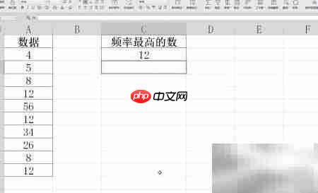 WPS统计最高频数方法