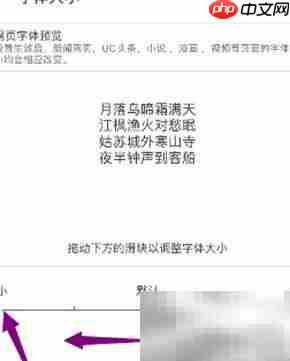 UC浏览器字体调小方法