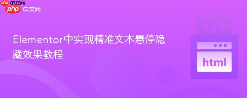 Elementor中实现精准文本悬停隐藏效果教程

