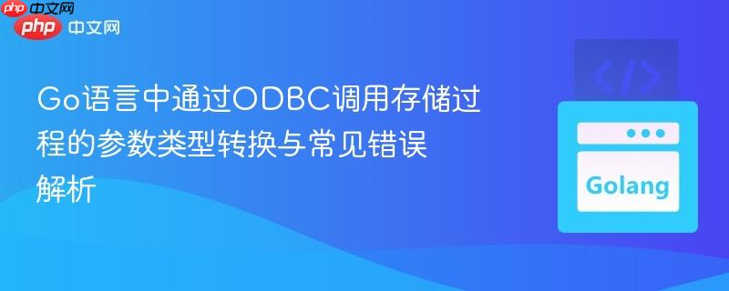 Go语言中通过ODBC调用存储过程的参数类型转换与常见错误解析