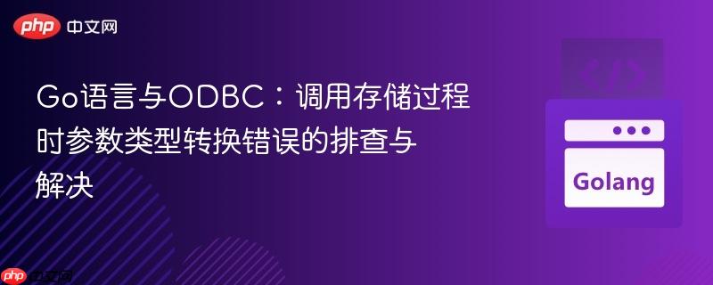 Go语言与ODBC：调用存储过程时参数类型转换错误的排查与解决
