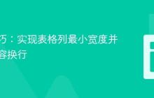 CSS技巧：实现表格列最小宽度并防止内容换行