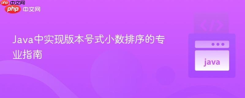 Java中实现版本号式小数排序的专业指南