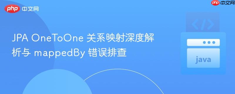 JPA OneToOne 关系映射深度解析与 mappedBy 错误排查

