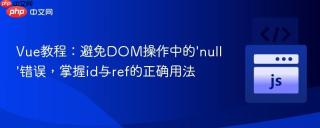 Vue教程：避免DOM操作中的‘null’错误，掌握id与ref的正确用法