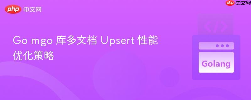 go mgo 库多文档 upsert 性能优化策略