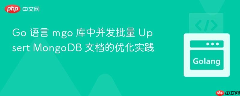 Go 语言 mgo 库中并发批量 Upsert MongoDB 文档的优化实践
