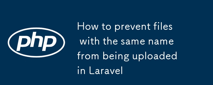 So verhindern Sie, dass Dateien mit demselben Namen in Laravel hochgeladen werden
