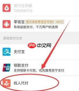 《苏宁易购》找人代付款方法