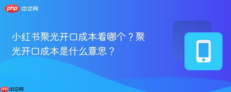 小红书聚光开口成本看哪个?聚光开口成本是什么意思?