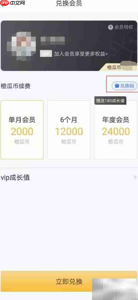 橙瓜码字会员兑换指南