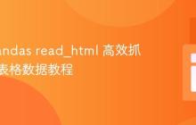 使用 Pandas read_html 高效抓取网页表格数据教程