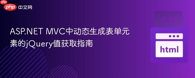 ASP.NET MVC中动态生成表单元素的jQuery值获取指南