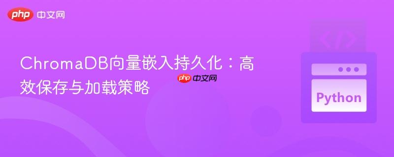 ChromaDB向量嵌入持久化：高效保存与加载策略
