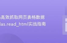 Python高效抓取网页表格数据：Pandas.read_html实战指南