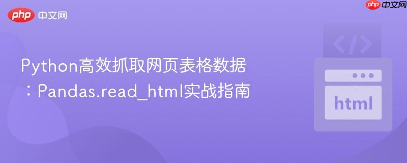 python高效抓取网页表格数据:pandas.read_html实战指南