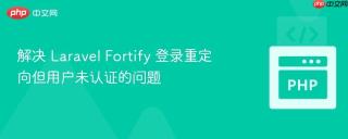 解决 Laravel Fortify 登录重定向但用户未认证的问题
