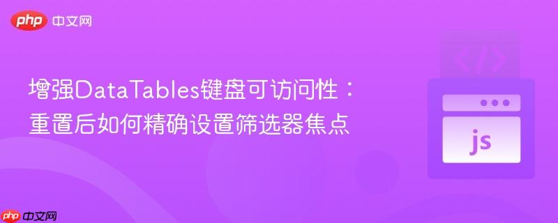 增强DataTables键盘可访问性：重置后如何精确设置筛选器焦点
