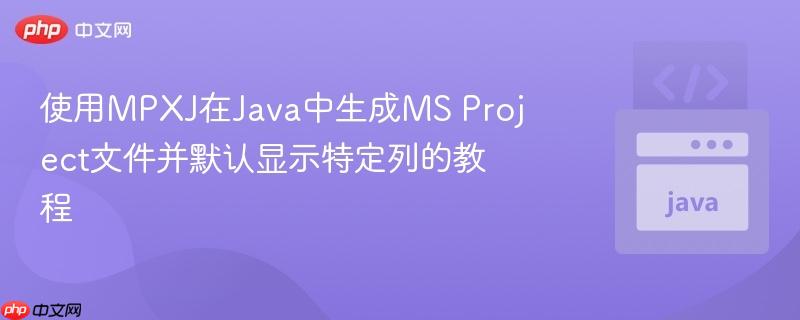 使用MPXJ在Java中生成MS Project文件并默认显示特定列的教程