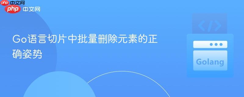 Go语言切片中批量删除元素的正确姿势
