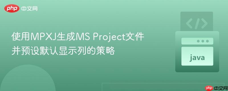 使用MPXJ生成MS Project文件并预设默认显示列的策略