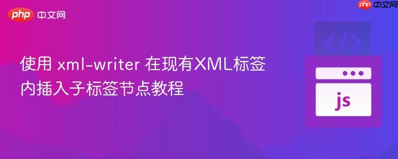 使用 xml-writer 在现有XML标签内插入子标签节点教程
