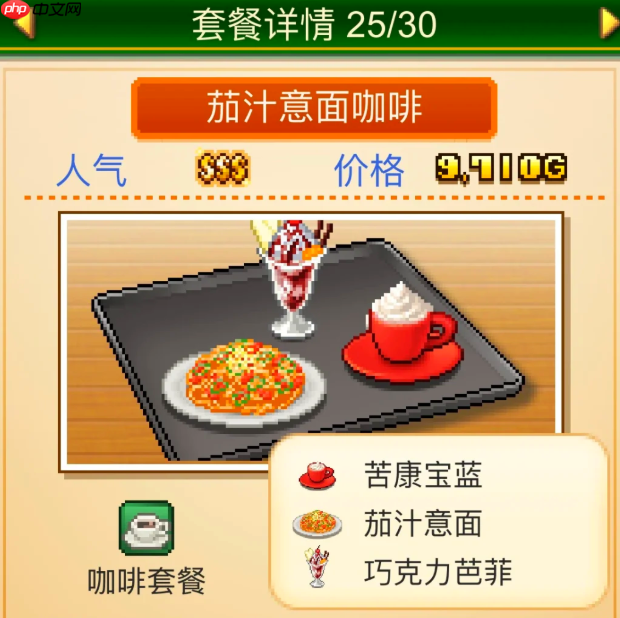 《创意咖啡店物语》淑女套餐攻略