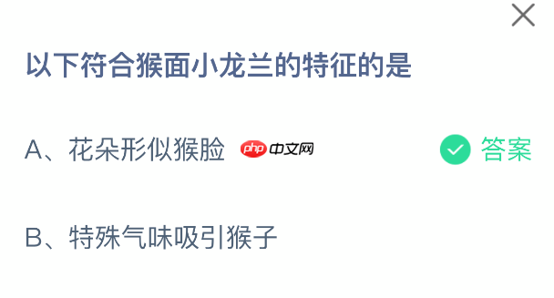 以下符合猴面小龙兰的特征的是