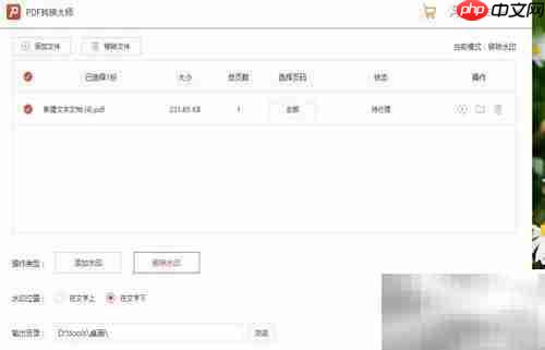 PDF转换大师去水印方法