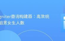 CodeIgniter查询构建器：高效统计各分组男女生人数